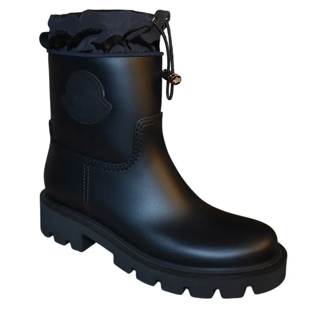 Moncler Women's Black Kickstream Rubber Waterproof Boots Size IT 39 US 9